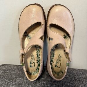 El Naturalista Nido N725 Blush Leather Mary Jane Shoes, Size 7
